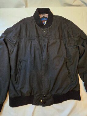 Men's Vintage Derby Style Jacket Cup Shoulders Black Size XL Horizon Brand